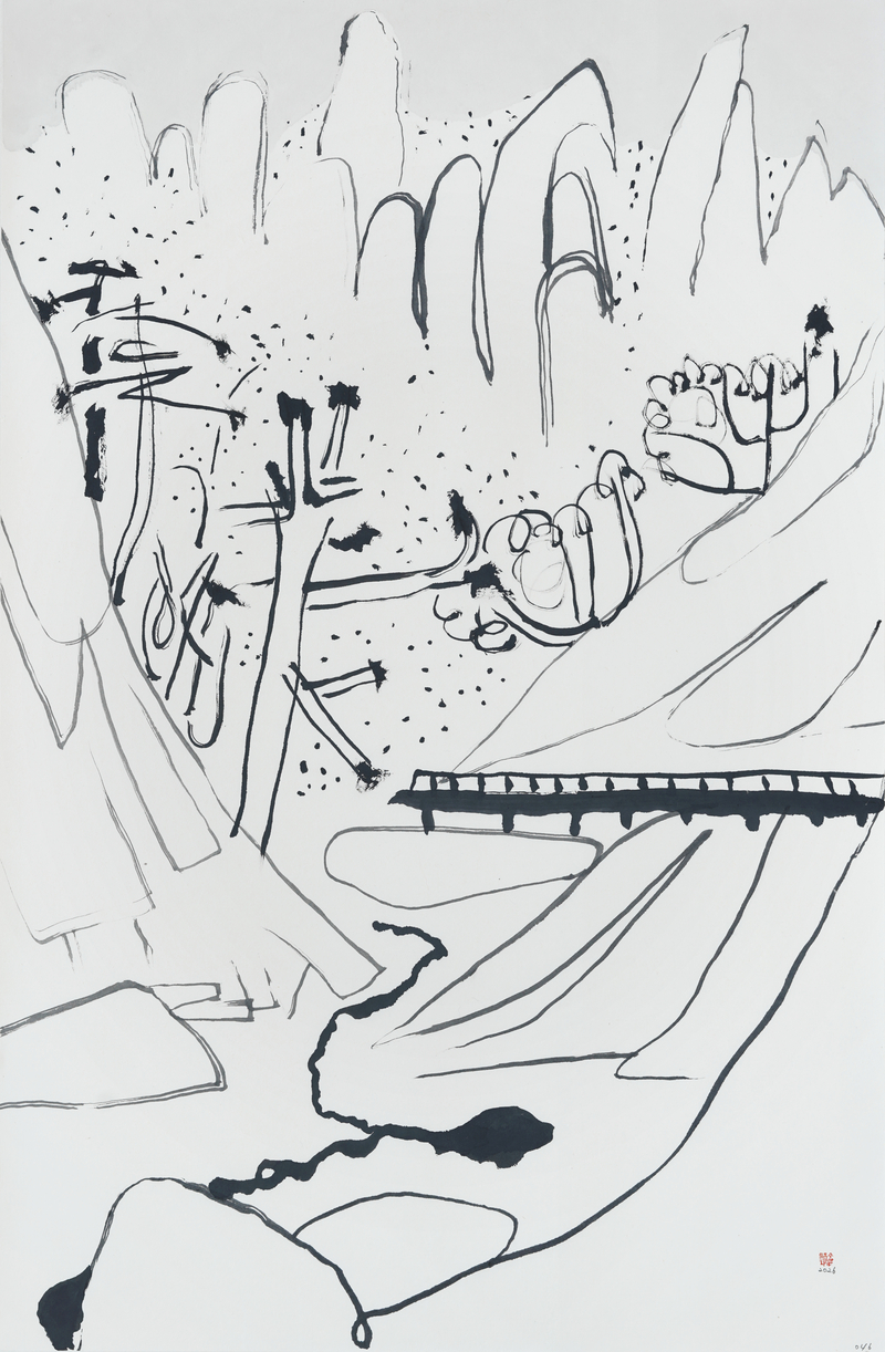장병언, structure landscape 046, ink_on_paper, painting, 2026